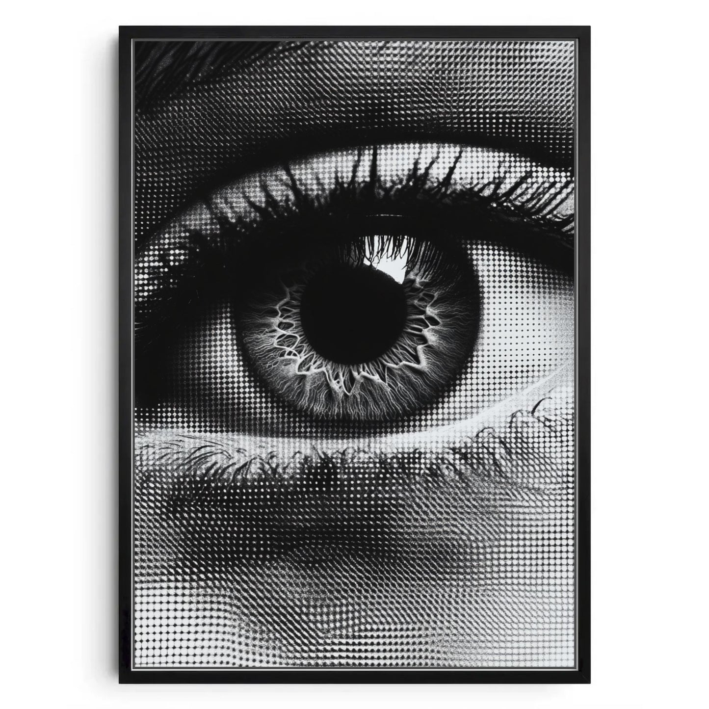 The All-Seeing Gaze" – Black & White Abstract Eye Print