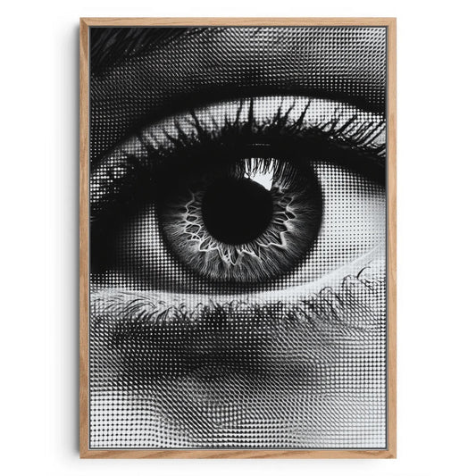 The All-Seeing Gaze" – Black & White Abstract Eye Print