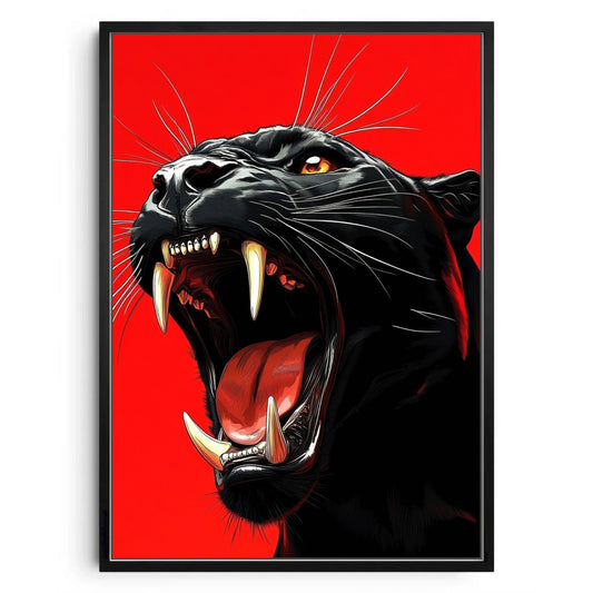 Roaring Black Panther Wall Art – Bold & Fierce Statement