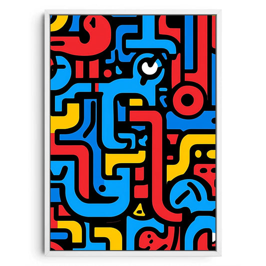 Retro Maze – Vibrant Abstract Geometric Art Print