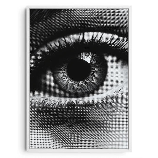 The All-Seeing Gaze" – Black & White Abstract Eye Print