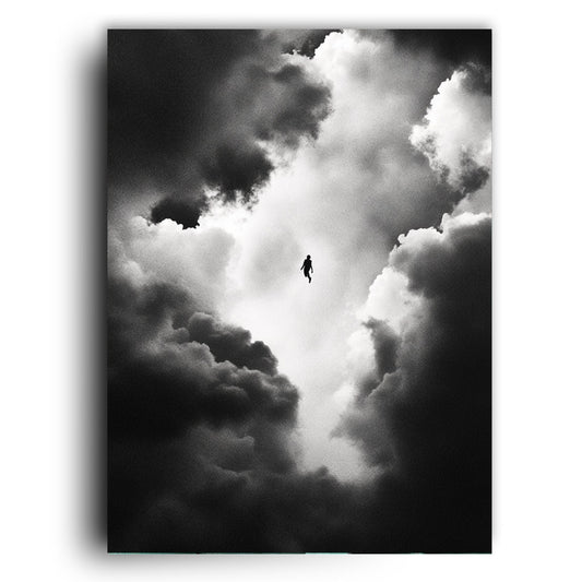 Ascension  – Surreal Floating Figure in the Clouds