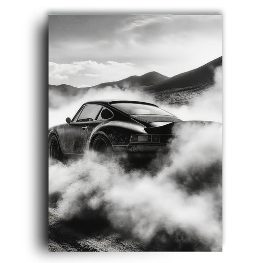 Vintage Power – The Black & White Classic Car in Motion