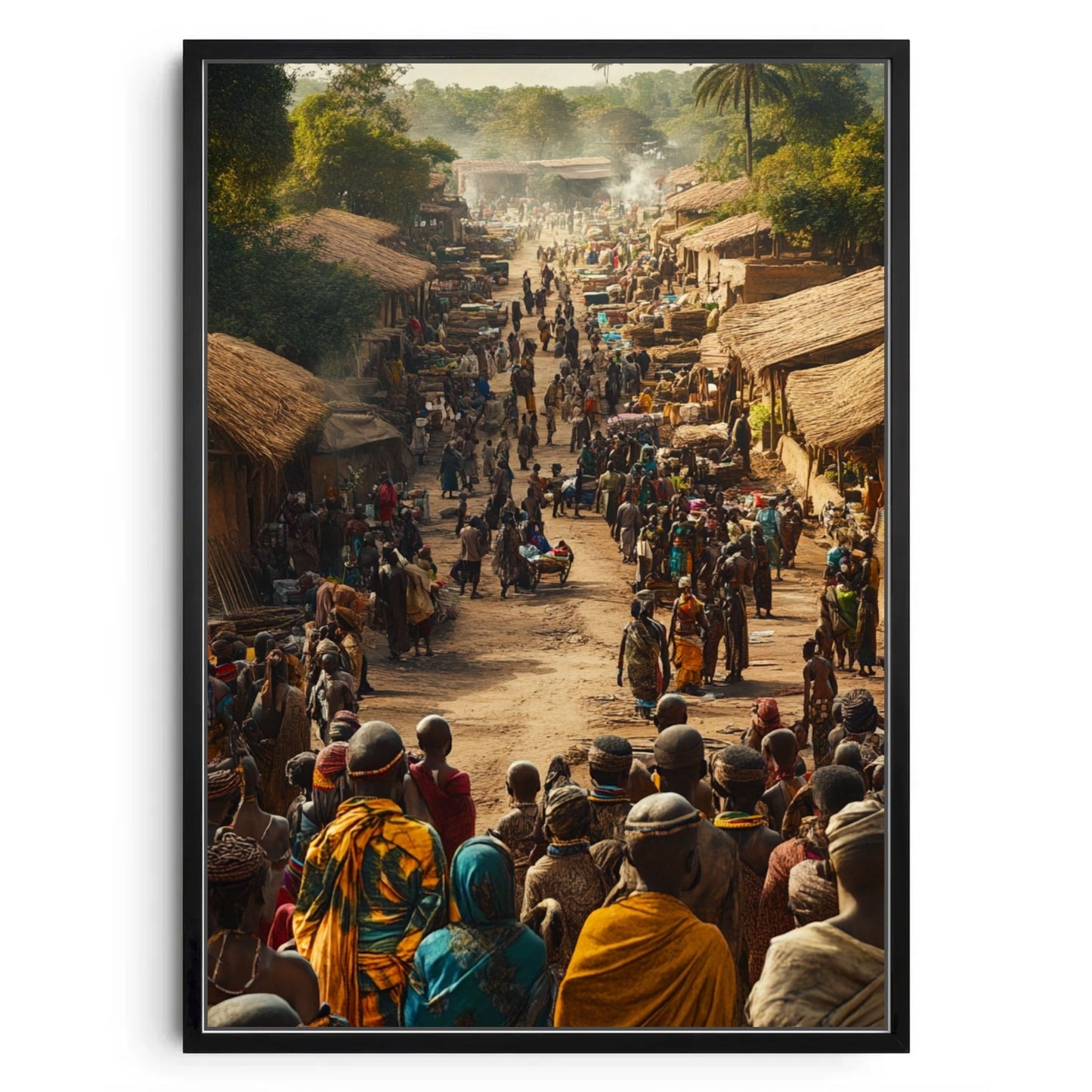 Bustling Traditional African Village Art Print