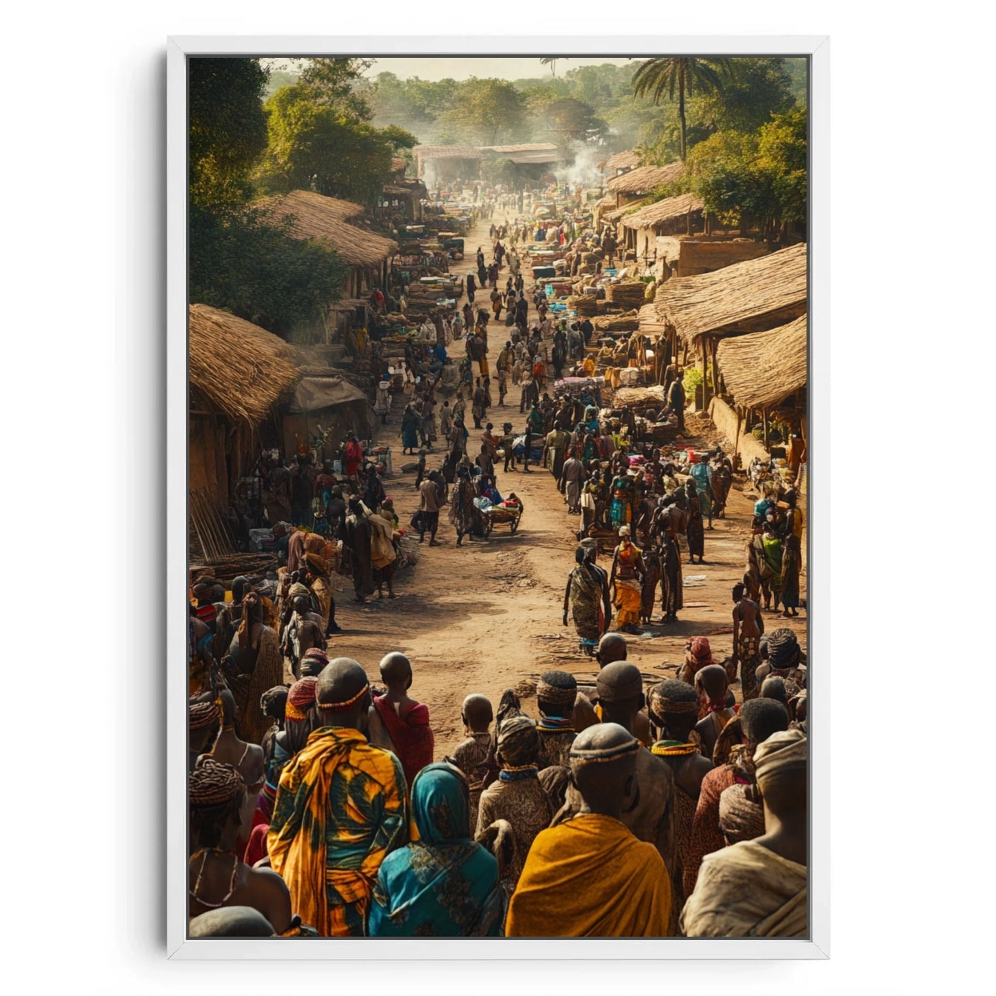 Bustling Traditional African Village Art Print