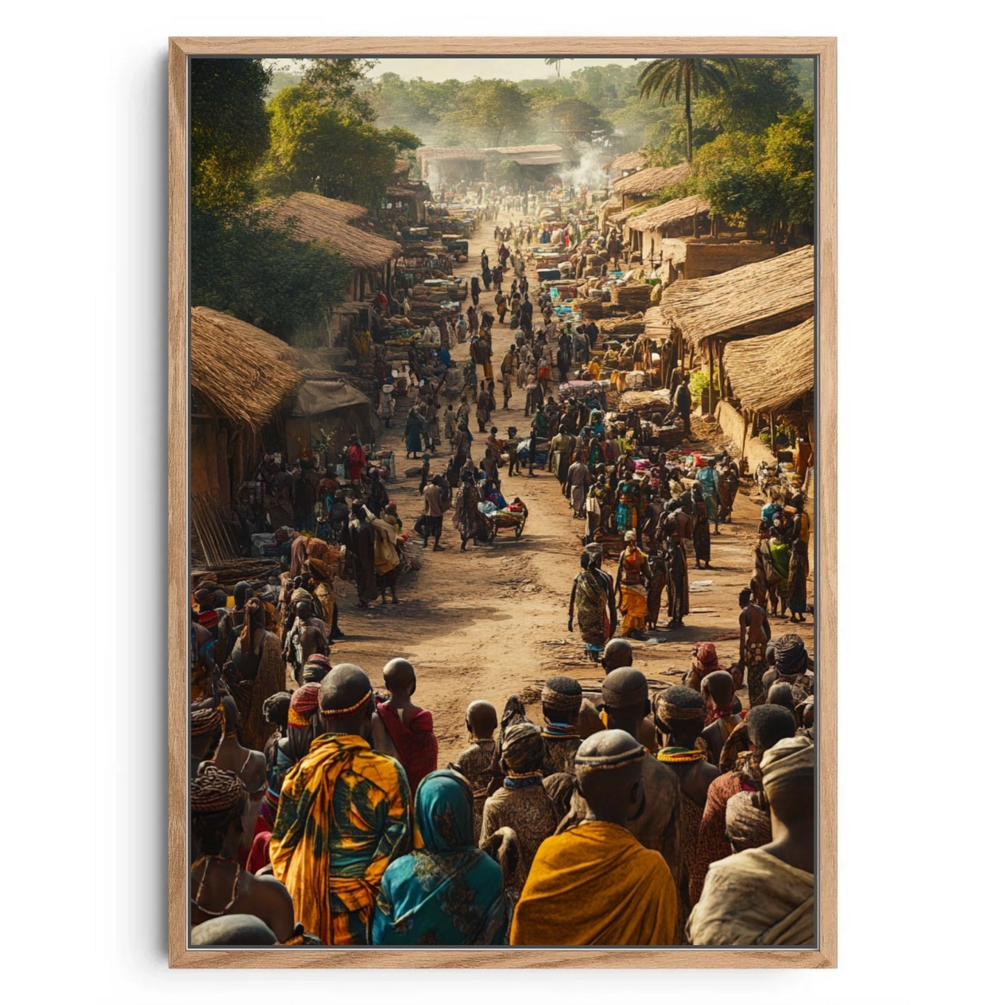Bustling Traditional African Village Art Print