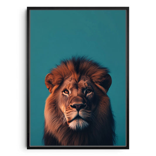 Majestic Gaze – Minimalist Lion Portrait