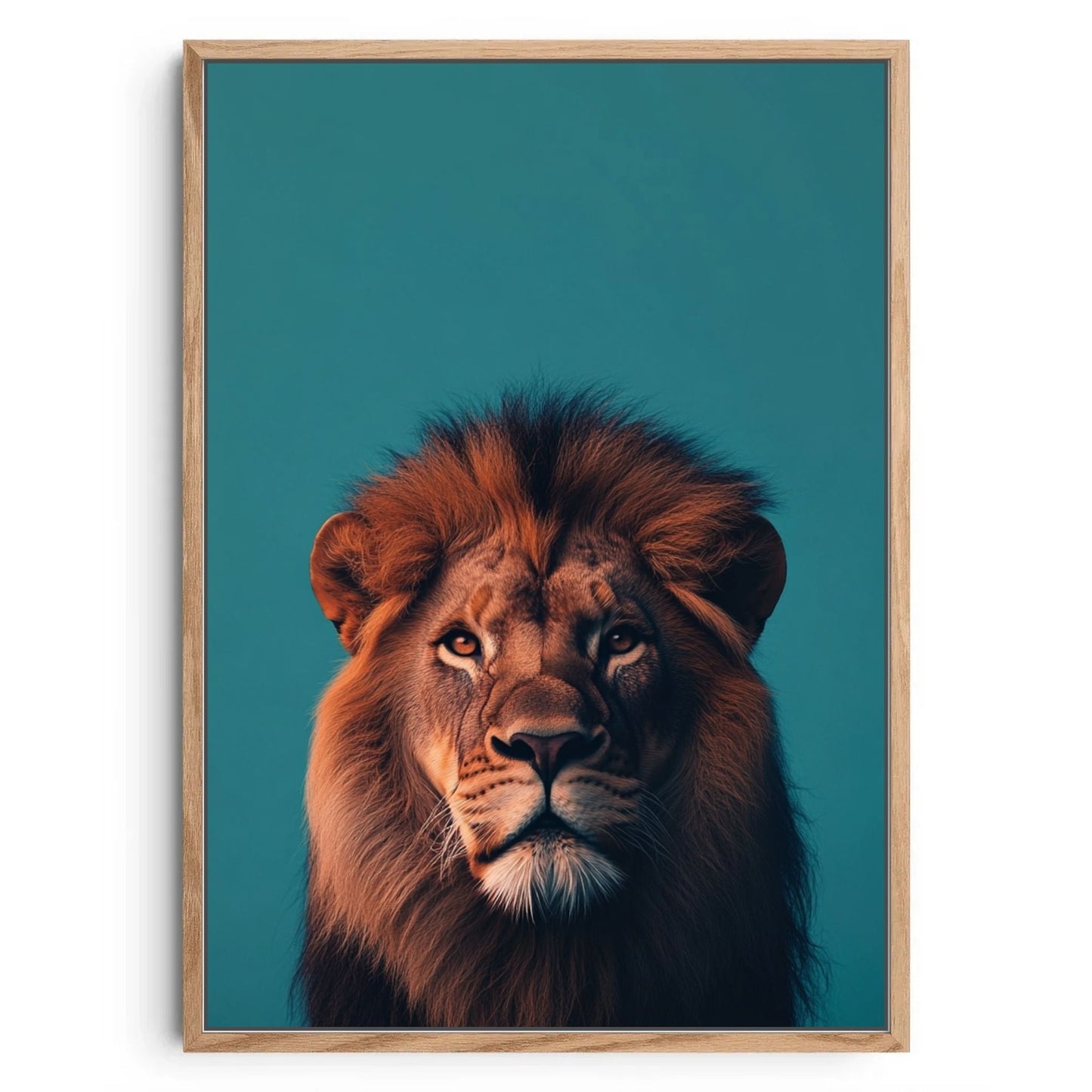 Majestic Gaze – Minimalist Lion Portrait