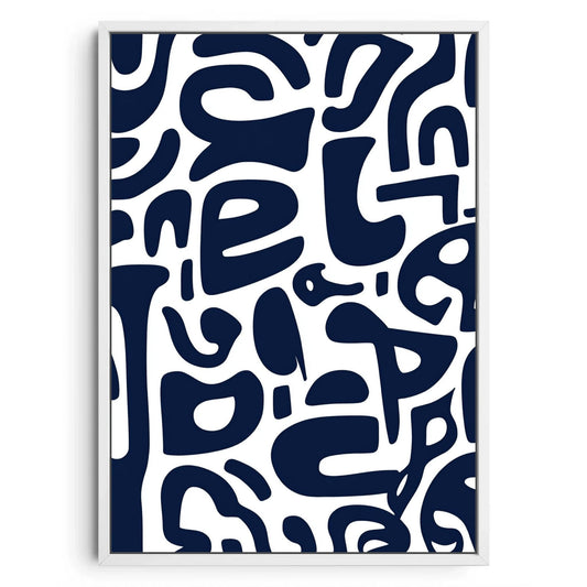 Midnight Glyphs – Navy & White