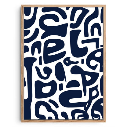 Midnight Glyphs – Navy & White