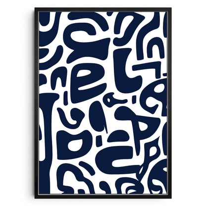 Midnight Glyphs – Navy & White